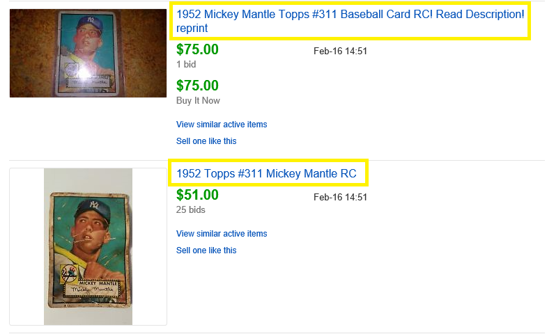 Here are a couple of auctions that sold successfully.