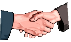 This is an image of two people shaking hands as if making a deal.