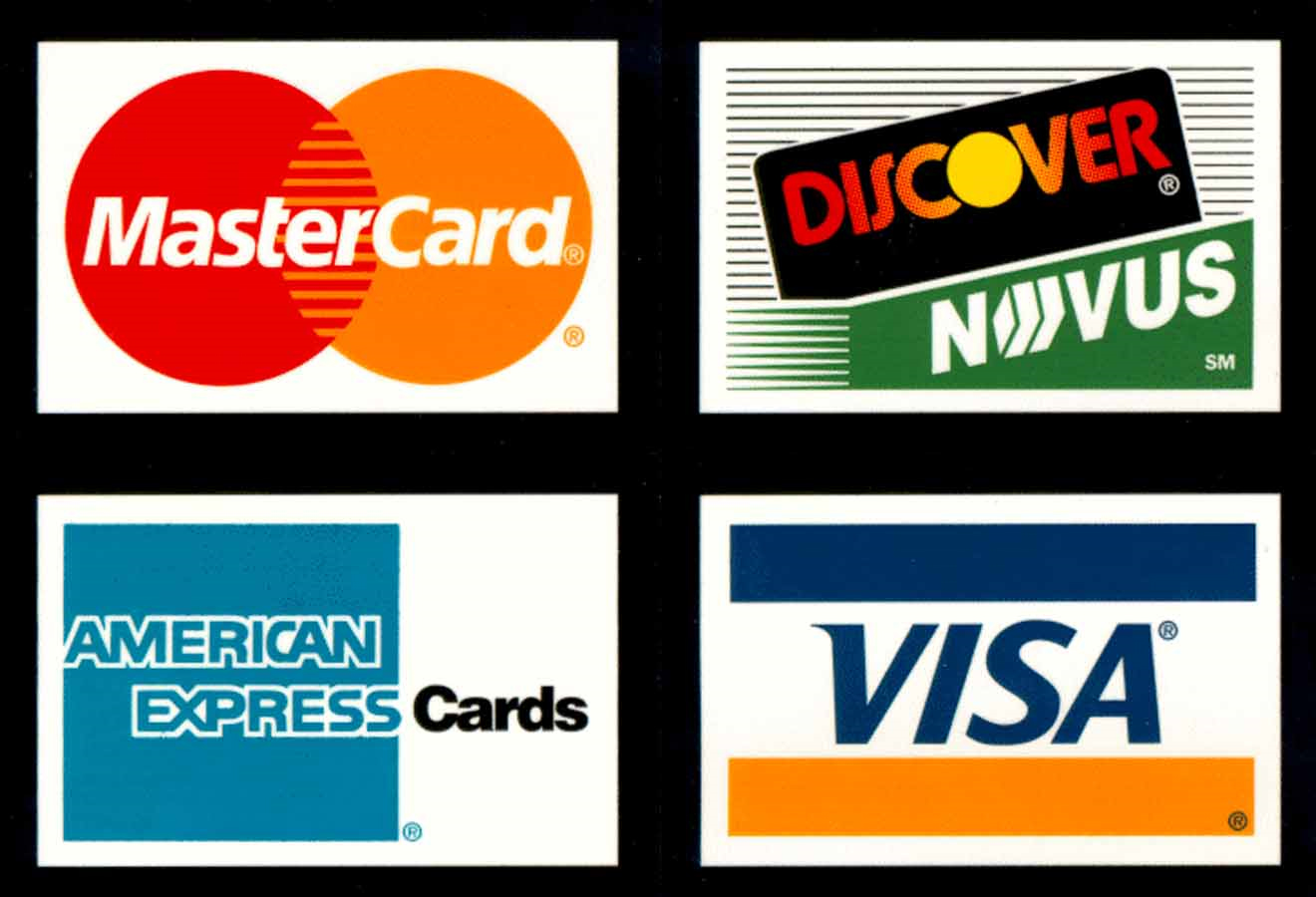 This is an image of some of the credit cards that Paypal accepts payment through.