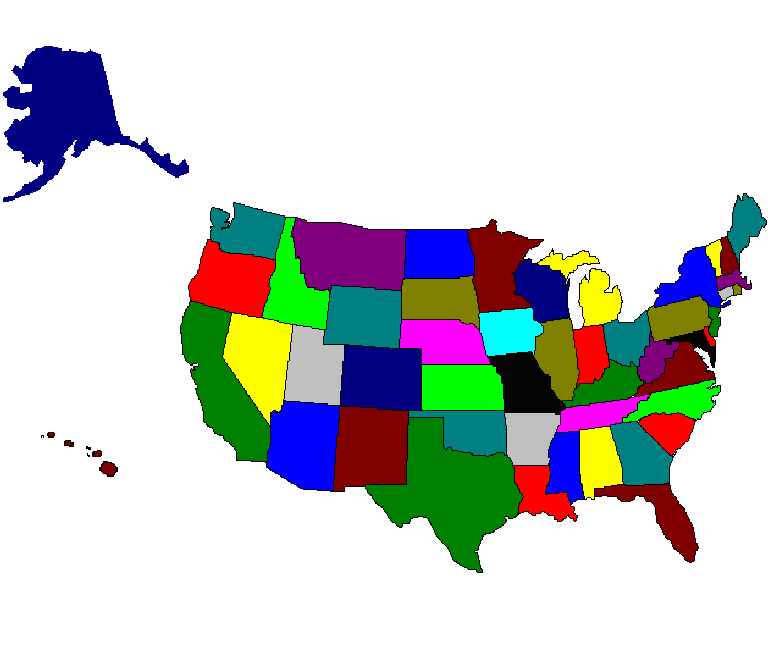 This image is a map of the United States representing Domestic Shipping.